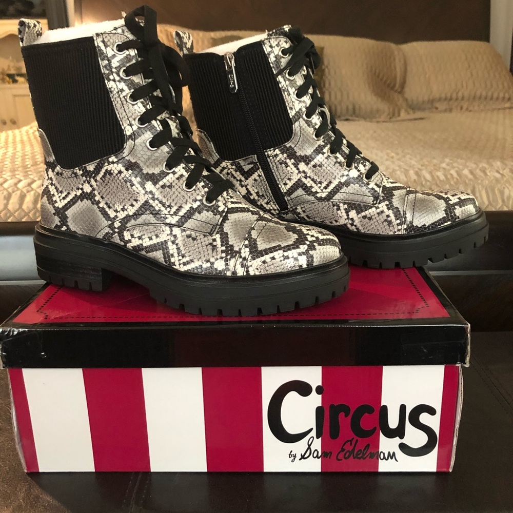 BRAND NEW WITH BOX SAM EDELMAN COMBAT BOOTS.